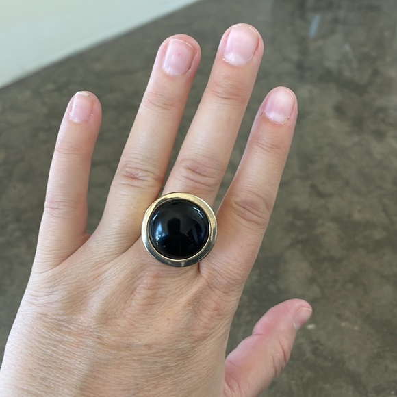Gold and Black statement Cocktail Ring - Picture 2 of 10